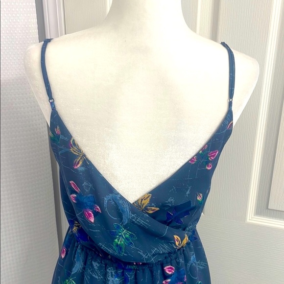 Babaton (Aritizia) Casimir Blue Grey  Floral Mini Dress Size XS Spaghetti Straps - Picture 6 of 11